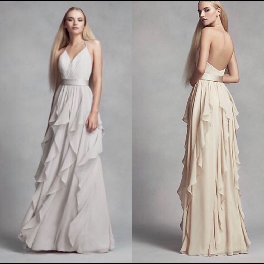 Chiffon Bridesmaid Dress with Cascading Skirt